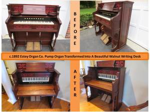 Before & After -Estey Pump Organ Serial No 252124_1892-1894, walnut